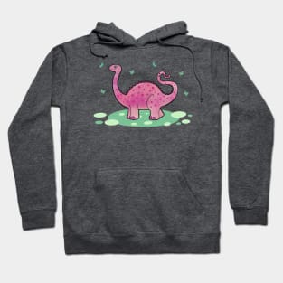 cute pink dinosaur Hoodie